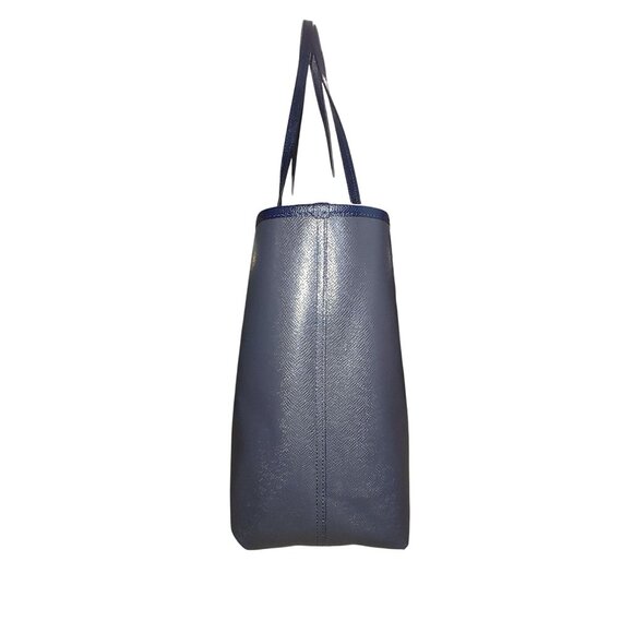 Coach Large City Tote Bag Tea Rose Navy Reversible Floral Print Interior Leather - Picture 11 of 14